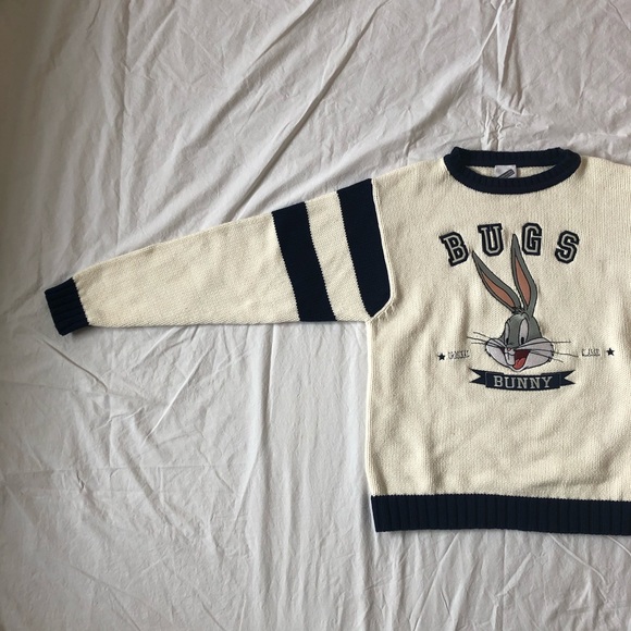 Vintage Warner Bros Bugs Bunny Crew Sweater XS - Picture 3 of 5